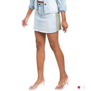 FRAME Le Mini Cargo Mix Denim Skirt